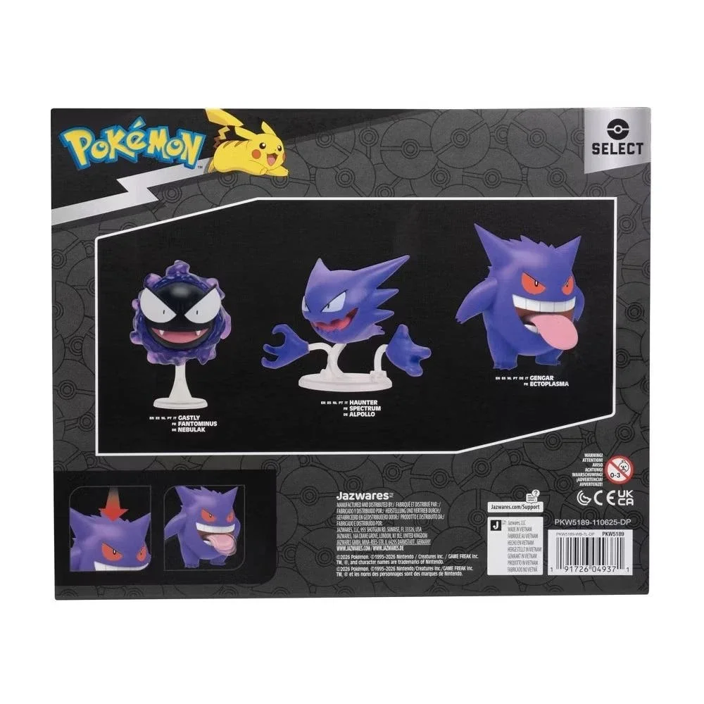 Pokemon Select Evolution Multipack Action Figure Gengar Haunter Ghastly PKW5189